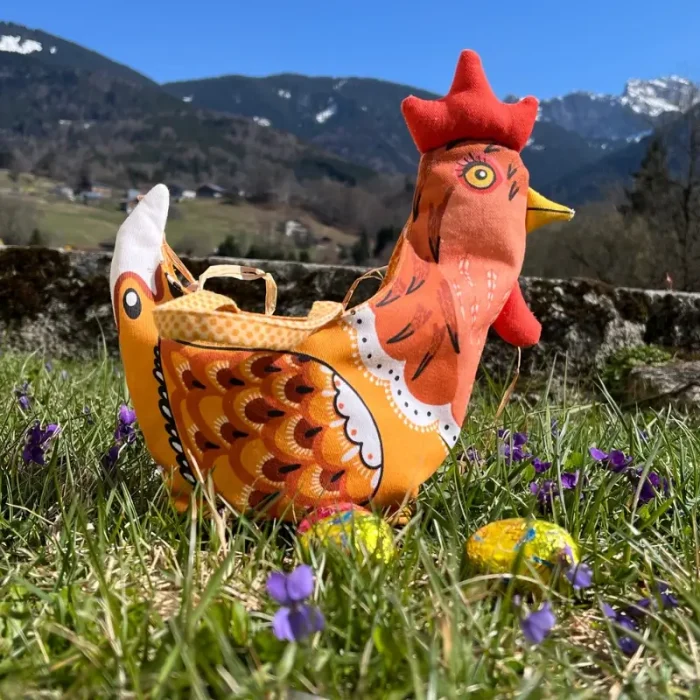 Coupon prêt-à-coudre Panier Poule Rousse